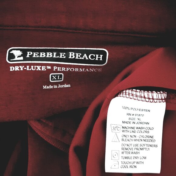 Pebble Beach Men's XL Dry-Luxe Performance 1/4 Zip Pull Over Sweatshirt Maroon - Picture 5 of 5